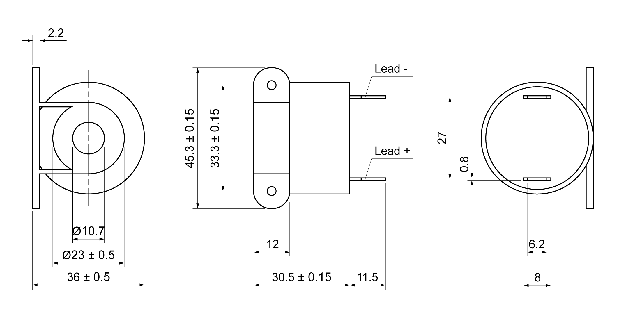 XPB3630-28S9T Mechanical Drawing